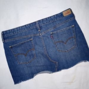 Levi's | Deconstructed Raw Hem Blue Jean Denim Skirt Size 14